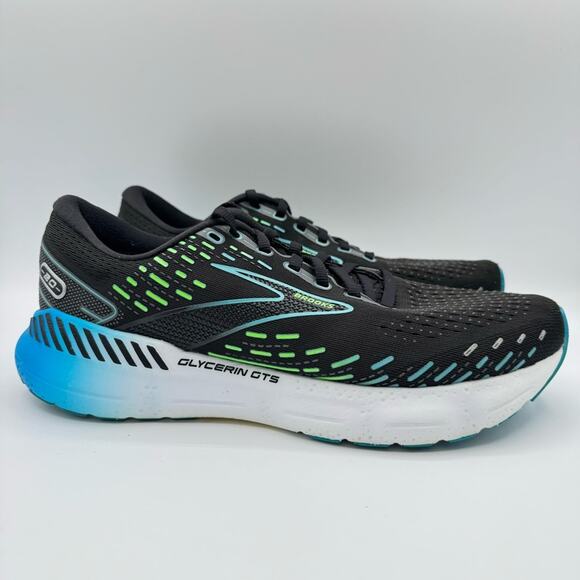 Brooks Glycerin GTS 20 Black Hawaiian Ocean Green Road-Running Sneakers Men’s 10 - Picture 2 of 8